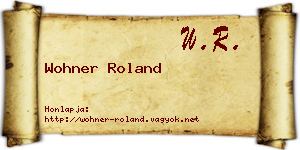 Wohner Roland névjegykártya