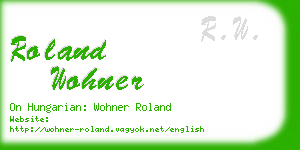 roland wohner business card